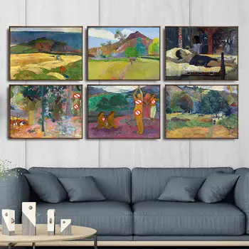 Mājas Dekorēšanas Māksla Sienas, Attēlus No Dzīvo Istabā, Plakātu Druka Kanvas Gleznas Franču Paul Gauguin 6, Eļļas Glezna