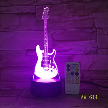 Mūzika Forša Ģitāra, Bass 3D LED LAMPAS, NAKTS GAISMA Mūziķiem Mājas Galda Dekorēšana Dzimšanas diena Ziemassvētku dāvanu Dāvanu AW-614