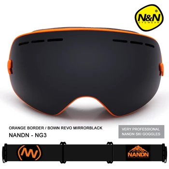 NANDN slēpošanas un snovborda aizsargbrilles dubultā slāņu UV400 anti-miglas liels slēpošanas masku brilles slēpošana