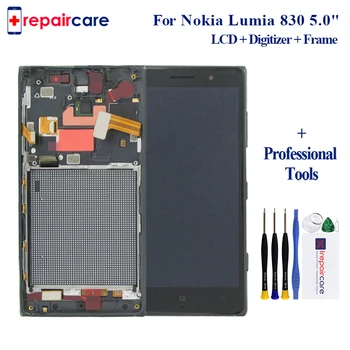 Nokia 830 LCD Lumia 830 Displejs Nokia Lumia 830 LCD ar Touch Screen Digitizer + Rāmis bezmaksas piegāde