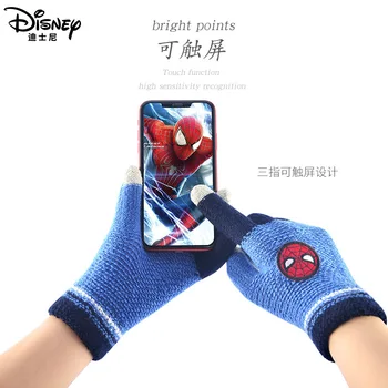 Oriģināls Disney-Bērnu Cimdi Rudens Un Ziemas Vilnas Puse-pirkstu Pilna pirkstu Siltā Skolēniem, Piecu pirkstu Zēns Zēns Spider-man