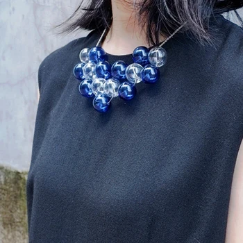 Oriģināls Dizains, Blue Burbuļi Sānslīdi Kaklasaite Kaklarota Sievietēm 