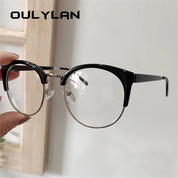 Oulylan Cat Eye Briļļu Rāmji Vīrieši Sievietes Pārredzamu Optisko Briļļu Metāla Brilles Rāmis Vienkāršā Objektīvs Sieviešu Skaidrs, Brilles