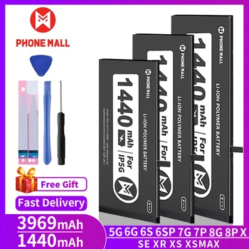 PHONEMALL AAAAA 0 cikla 6 6S 5G 5S 7 8 Plus X Xs Max Xr 6Plus Oriģināls Augstas Ietilpības Bateria Nomaiņa Batterie iPhone 6S
