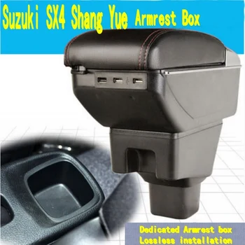 Par Suzuki SX4 elkoņbalsti lodziņā centrālās noliktavas saturu kaste ar kausa turētājs pelnu trauku USB SX4 roku balsti kaste