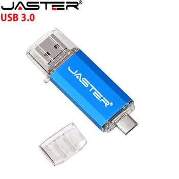 Pasūtījuma LOGO 3 IN 1 USB 3.0 Flash Drive 4G 8G 16GB 32GB 64GB 128G TPC Pildspalva Diskus Metāla Memory Stick OTG U Diska Reālā Jauda