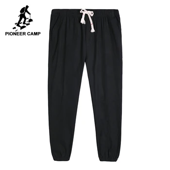 Pionieru nometnes jaunu summe plānas potītes garuma bikses vīriešu zīmolu apģērbu gadījuma cietā bikses kvalitātes vīriešu bikses, melni pelēka AXX803144
