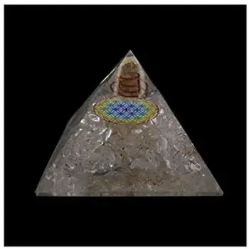 Piramīdas Orgonita kvarca Gadījumā, Balts 7x7cm Feng Shui pārveido pozitīvās negatīvās enerģijas kristāli terapija