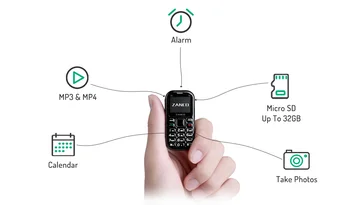 Pirkt no Ražotāja ZANCO tiny t2 Pasaulē Mazāko Tālruni 3G: WCDMA mini mobilo telefonu mini tālrunis mazāko tālruni kabatā tālruni