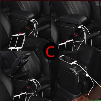 Priekš Nissan Almera Elkoņbalsti lodziņā centrālās noliktavas saturu kaste ar kausa turētājs pelnu trauku ar USB interfeisu