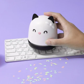 Pārnēsājams Mini Gudrs Kaķis Galda putekļsūcējs Desktop Keyboard Cleaner Datoru Suka Putekļu Savākt