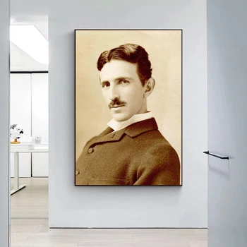 Pārsteidzošs, Nikola Tesla Portrets Mākslas Audekls Gleznošanai Plakāti un Izdrukas Sienas Mākslas Ainu, Mājas Dekoru (Bez Rāmja)