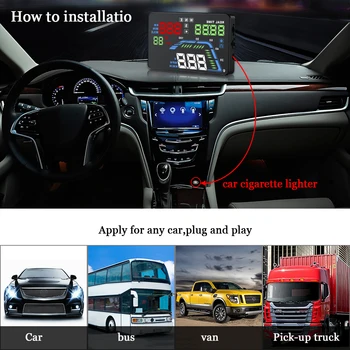 Q7 Auto Auto HUD GPS Head Up Displejs HD 5.5
