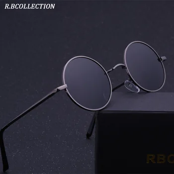 R. BCOLLECTION Steampunk Apaļas Saulesbrilles Vīriešiem, Sievietēm, Anti-UV Polarizētās Metāla Rāmis Retro, Saules Brilles, Spogulis gafas de sol 801
