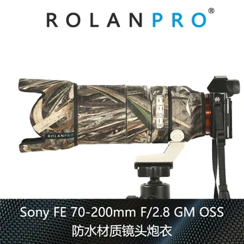 ROLANPRO Ūdensnecaurlaidīga Neilona Maskēties Mētelis Lietus Pārsegs Sony FE 70-200mm f/2.8 GM OSS Objektīvs Aizsardzības Gadījumā, Šautenes Piedurknēm Foto Soma