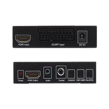SCART HDMI uz HDMI Pārveidotājs Full HD 1080P Digitālā Augstas Izšķirtspējas Video Converter Adapteris HDTV Audio Converter, d25