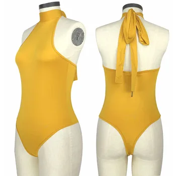 SEBOWEL Pavada Bodysuit WomenSummer bez Piedurknēm Iestāde, Topi, Sieviešu Backless Jumpsuit 2020. Gadam Dāmas Stretchy Bodice Leotard Bodysuits