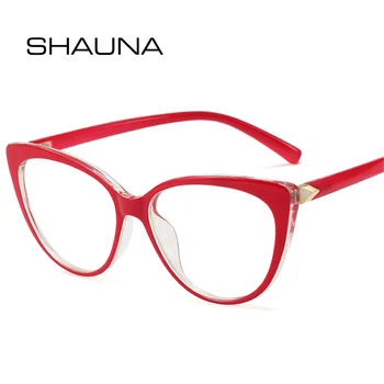 SHAUNA Retro Kaķu Acs Optiskās Sieviešu Brilles Rāmis TR90 Modes Pavasara Viru Vīriešu Brilles Rāmis