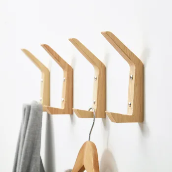 Sadzīves apdare karājas drēbes āķis Japāņu stila vienkāršu gumijas, koka mētelis āķi sienu apdare, sienas karājas