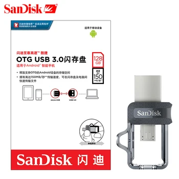 SanDisk OTG USB Flash Drive 32GB 3.0 16GB Dual Mini Pildspalva Diskus 64GB, 128GB PenDrives PC un Android telefoniem, Bezmaksas piegāde