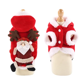 Santa Pet Suns, Kostīmu Ziemassvētku Apģērbu Maziem Suņiem Ziemā Suņu Kapuci Mētelis Žaketes Kucēnu, Kaķu Apģērbu Chihuahua Yorkie Apģērbs