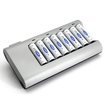 Saprātīga 8 Slots Akumulatoru Lādētājs Ar LED Gaismas Slēdzis Kontroles Akumulatoru Lādētājs AA, AAA NI-MH, NI-CD Akumulatori