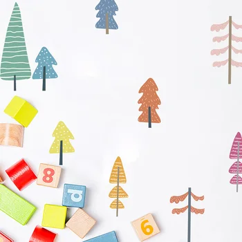 Sienas uzlīmes Bērniem numuri Ziemassvētku loga Krāsas ziemassvētku koku, Dekoratīvo sienu vinila Ūdensnecaurlaidīgs, Noņemams Mājas dekoru