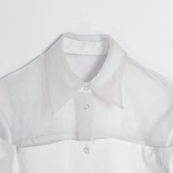 Sieviešu Blūzes 2019 Modes garām Piedurknēm Savukārt Apkakle Biroja Krekls Balts Sexy off-plecu Sieviešu Topi Un Blūzes XZ298