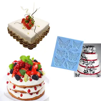 Silikona Tauriņi Mežģīnes Mat Pad Mežģīnes Kūka Pomādes Pelējuma Tauriņš Mousse Cake Mājas Virtuve DIY Cepšanas Dekorēšanas Instrumentiem Bakeware