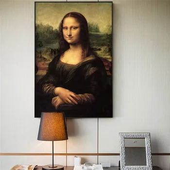 Smaidu Mona Lizas Portrets Audekls Mākslas Gleznu Reprodukcijas Klasiskā Da Vinči Slaveno Mākslas Izdrukas, Lai Dzīvojamā Istaba Cuadros Dekori