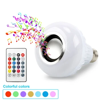 Smart E27 12W Ampoule LED Spuldze RGB Gaismas Bezvadu Bluetooth Audio Skaļrunis skan Mūzika, Regulējamas Lampas ar APP Tālvadības pults