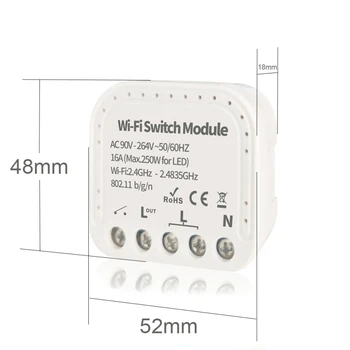 Smart Switch 1/2 Veids, 90-264V WiFi EWeLink Tuya Vadības Slēdzis Modulis, Wifi Circuit Breaker Darbu Ar Alexa, Google Smart Home