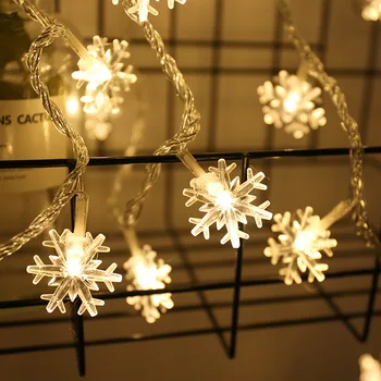Sniegpārslas Laternas, led pasaku gaismas Mazo Starlight Ziemassvētku Dekori Apgaismojums Dārza String gaismas Tālvadības pults Baterijas Stils