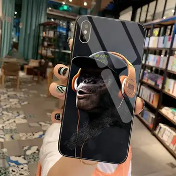 Stilīgs orangutan mērkaķis Telefonu Gadījumā Rūdīts Stikls iPhone 11 Pro XR XS MAX 8 X 7 6S 6 Plus SE 