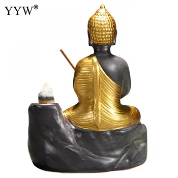 Sālsūdenim Vīraks Degļu Vīraka Kociņi Turētājs Ūdenskritums Mājas Dekoru Porcelāna Vīraka Kvēpināmais Trauks Zen Zelta Budas Statuja Incenso Degļi