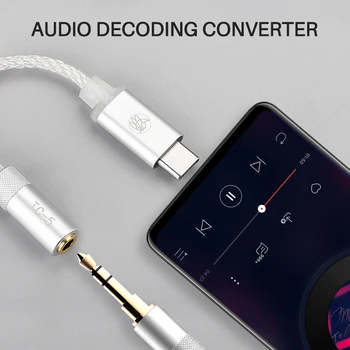 TFZ USB C Tipa Vīriešu un 3,5 MM Audio Kabelis, Austiņas,Viedo Mikroshēmu Dekodēšanas Konvertētājs