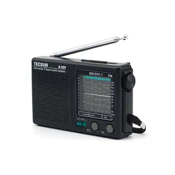 Tikko Tecsun R-909 R909 Radio FM / MW / SW 9 Joslas Vārdu Uztvērējs Radio Stereo tecsun radio ērti R909 Portatīvo T1C8