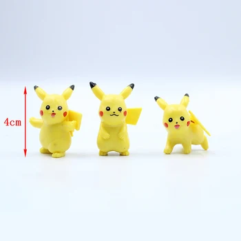 Tomy Pokemon 4cm 10pcs pikachu Garāžas Komplekti anime rīcības attēls lelles rotaļlietas mikro dekorēšana bērniem