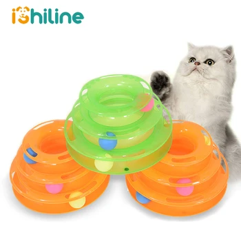 Trīs Līmeņu pet cat rotaļlieta Tornis Dziesmas Disku kaķis Izlūkošanas Atrakciju triple disku kaķis rotaļlietas bumbu, Apmācība, Atrakciju plate