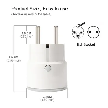 Tuya Smart dzīvi Mini Ligzda Smart Wifi ES Plug 2300W 10A strāvas kontaktligzdas Taimeris Balss Kontroles Darbu ar Alexa, Google IFTTT