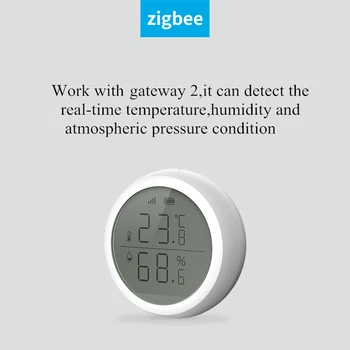 Tuya ZigBee Smart Home Temperatūras Un Mitruma Sensors Ar LED Ekrāns Darbojas Amazon, Google Home Palīgs
