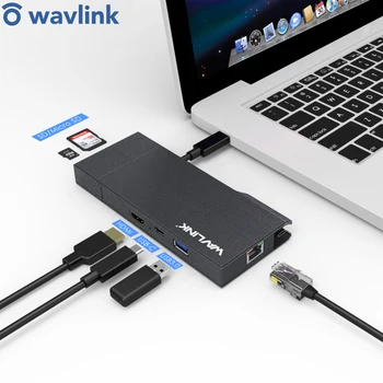 USB C hub USB3.1 Tips-C, Mini Dock USB CENTRMEZGLAM, kas ar 4K Video HDMI Ethnernet Rj45 kabeli, atmiņas karte SD/TF Card Reader PD Adapteri Mac OS Windows