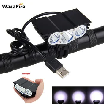 USB Lādējamu Velosipēdu Gaismas 6000 Lūmenu Velosipēds Priekšā Gaisma 3* XML T6 LED MTB Road Bike Galvas Lampas 4 Režīmi Velo Lukturu