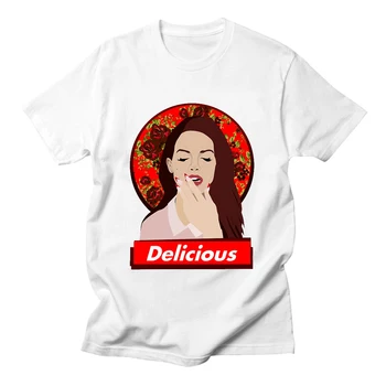 Vasaras Kokvilnas T Krekls Jaunu Modes Smieklīgi Lana Del Rey Sieviešu T Krekls Ikdienas Īsās Piedurknes O-veida kakla Tees Hip Hop Krekls