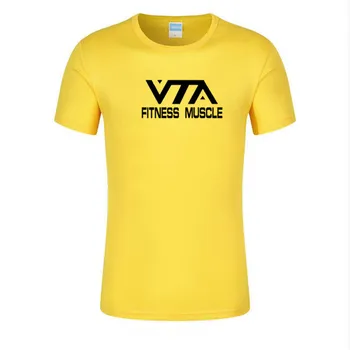 Vasarā Darbojas T Krekls Vīriešiem Elpojošs Sporta Ātri Žāvēšanas Elastīgi Izmantot Fitnesa Muskuļu Trenažieru Zāle Īsām Piedurknēm Super Gaismas Tee
