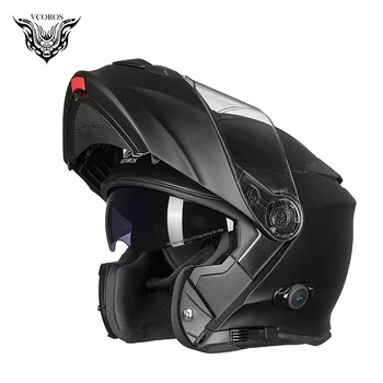Vcoros Flip Up Ūdensizturīgs BlueTooth Moduļu Motocycle Ķivere capacete de motocicleta EEK sertifikācijas kasko moto