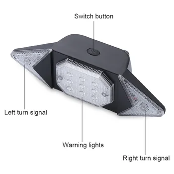 Velosipēds Pagrieziena Signālus Smart Velosipēdu Indikators Viedo USB Lādējamu Asti Aizmugurējās Gaismas Tālvadības pults LED Brīdinājuma Lampas