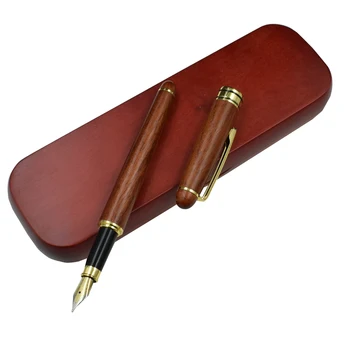Viens Komplekts Tintes Pildspalvu, Ar korpusu No Dabas, Koka Ar Uzglabāšanas Kaste 0,5 mm Iraurita Nib Tintes Pildspalvu Komplekts Biroja piederumu