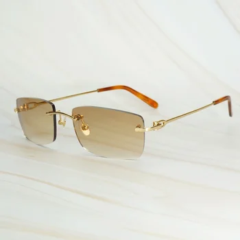 Vintage Vīriešu Saulesbrilles Zīmola Dizainere Luksusa bez apmales Saules Brilles Toņos Sievietēm, Vīriešiem, Brilles, dekoratīvs, Lasīšanas Brilles