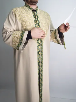 Vīriešu Musulmaņu Imams Masjid Mošeja Jubba Arābu drēbes, Turcija Islāma skolotāju darba kvalitātes izšūti caftan Dubaija Īpašas Reliģiskās Ramadan
